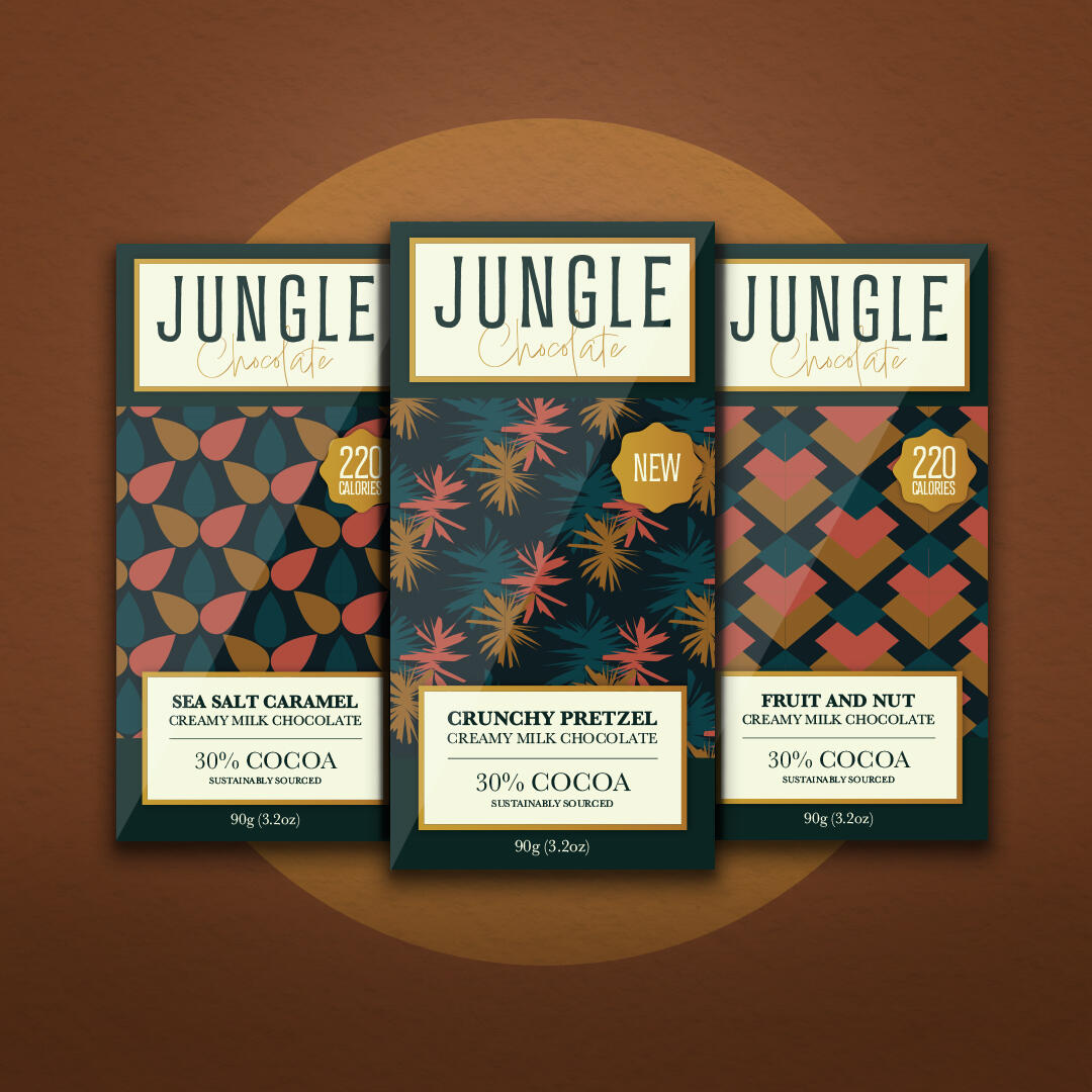 Chocolate bar package design mockup.